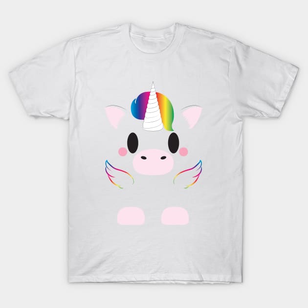 Rainbow Unicorn T-Shirt by anji